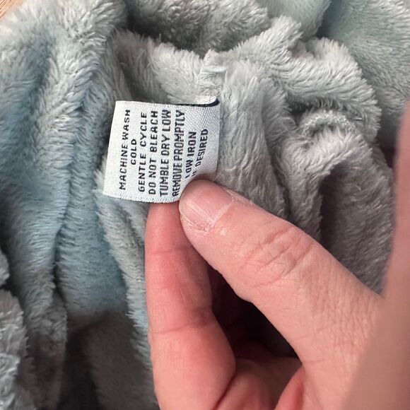 Miss Selfie Fuzzy Crop Pullover Light Teal Half Zip Plush Long Sleeve M - Picture 4 of 5